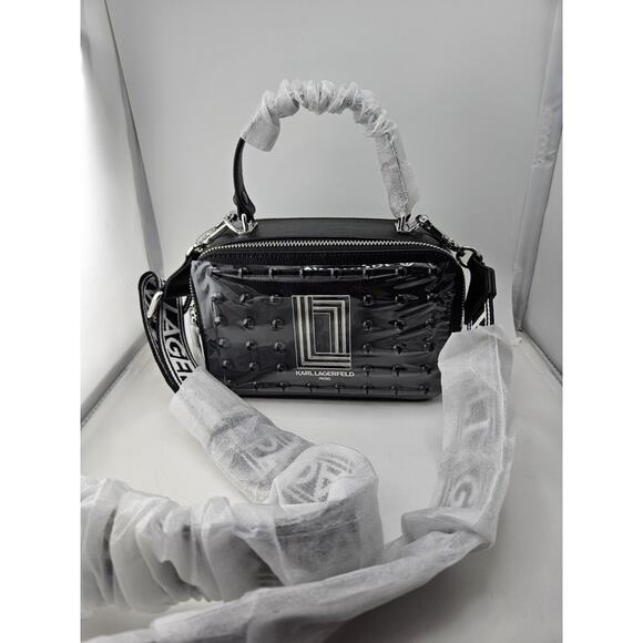 KARL LAGERFELD PARIS Simone NWT MSRP 228.00 LOGO Crossbody Small - Picture 1 of 5